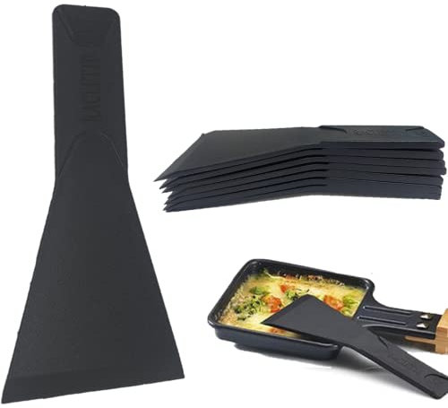 Spatule Raclette Lot de 8- Anti-Adhérent -Large de 5 cm Maxi-Biseautées - Spatule Raclette Plastique