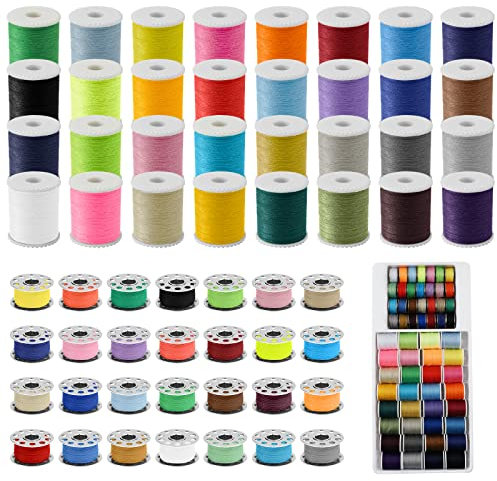 Jinsion 60 Spulen Nähgarn Set, Mix-Farben Faden Nähmaschine, Polyesterfaden Nähset für Hand und Nähmaschine