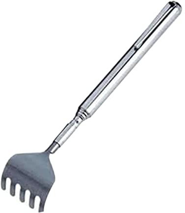 GLEAVI Ausziehbarer Edelstahl Rückenkratzer Teleskopisches Design Bis Tragbarer Flexibler Juckreiz-stick Für Erwachsene Silberner Langlebiger Kratzhelfer Für Rücken Handlich Und Kompakt