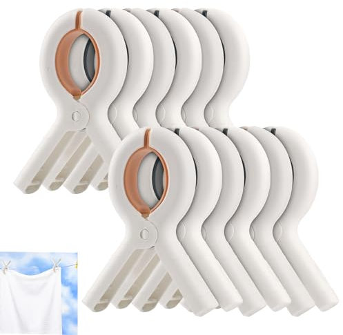 12 Stück Handtuchklammern Für Strandliegen,Wäscheklammern Groß,Starke Strandtuch Klammern,Winddicht Badetuch Klammern,Für Tägliche Wäsche, Strandtuch, Badetuch, Bettwäsche und Dicke Kleidung