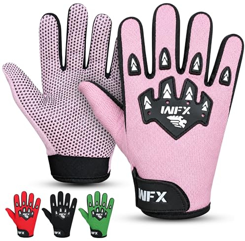 WFX Gants de vélo pour Jeunes Cyclistes, Gants de Protection pour Motocross avec Une Prise en Main sûre, Gants Essentiels pour Moto Tout-Terrain, BMX et VTT pour Enfants, Rose, S (4-6 Years) Kids