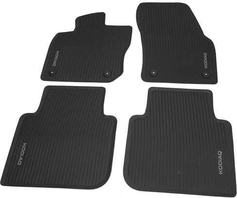 Skoda 57H061500 Gummi Fußmatten Premium Allwettermatten 4X Gummimatten schwarz, mit KODIAQ Schriftzug