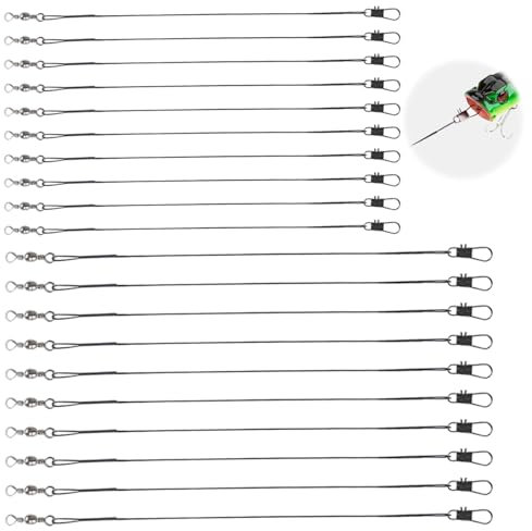 20 Stücke Stahlvorfach Hecht Angeln, Stahlvorfach Hecht Angeln, Vorfach Angelns Vorfächer zum Spinnangeln, Vorfachschnur Für Salzwasser Süßwasser