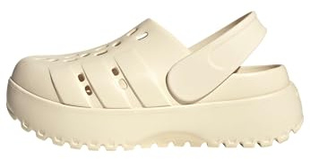 adidas Mujer ADILETTE PLATFORM CLOG, Wonder White/Wonder White/Wonder White, 38 EU