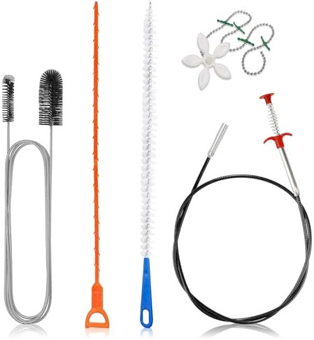 5 Pièces Furet Deboucheur Canalisation, Brosse de Furet Deboucheur Flexibles Debouchage Brosse de Nettoyage Réutilisable pour Égouts Cuisine/Salle de Bain