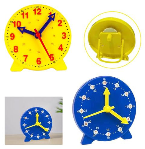 LINGJIA 2 Stück 4 Zoll Lernuhr KinderLernuhren, Pädagogische Spieluhren, Lehr Demonstrationsuhren, Lernzeit, Kinder Lernuhren, Demonstrationsuhren, Geschenke zum Schuleintritt, Schulbedarf für Zuhause
