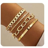 TEN MIRO 16k Chunky Gold Plated Bracelets for Women Non Tarnish, Womens Gold Plated Bracelets Stack Layered Chunky Chain Bracelets Waterproof Bangle Cuff Bracelet Mothers' Day Jewelry Gifts