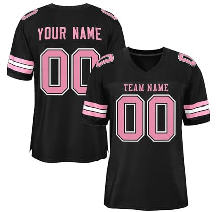 Generisch Trikot Damen, Personalisiert American Football Spieltrikots Mit Name Nummer Für Kinder Erwachsene Junge Mädchen Herrn Damen Kostüm Football Personalisierte Sport Shirt Football (S, 3)