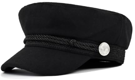 Unisex Vintage Newsboy Cap Classic Peaked Baret Adjustable Fiddler & Chauffeur Style Hat (Black)