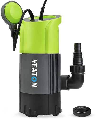 VEATON 2-in-1 Submersible Water Pump with Scalable Base Design, 750W Max Flow 13000L/H Remove Clean/Dirty Water by Float Switch or Manual Activation, for Pool Flooded Basement Garden Pond Tub