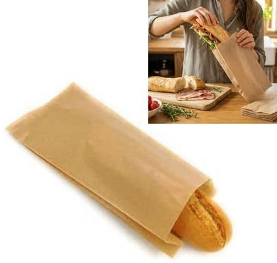 TODOKRAFT bolsas de papel para bocadillos, 14x6x27 cm, 100 Unidades, Ideal para colegio,almuerzos, meriendas, cumpleaños (SIN ETIQUETA DE CIERRE)
