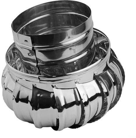 Bouchon de cheminée rotatif en acier inoxydable avec structure de protection pour cheminée, ventilation anti-courant d'air et housse de pluie pour tuyau (Ø 150 mm)