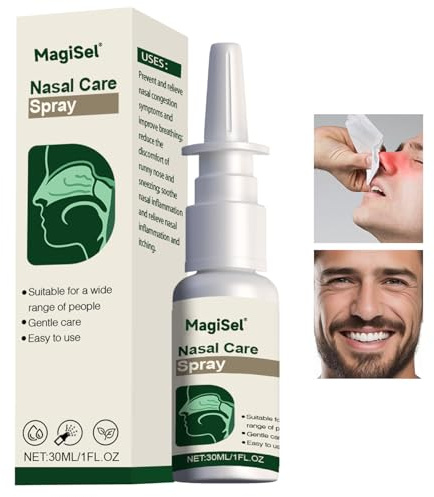 Spray Hygiène Nasale Hydratant, Nettoyage du Nez en douceur, Spray Nasal Hygiène au Quotidien, Décongestionne et la congestion nasale, Le nez sec, La respiration plus facile 30ML
