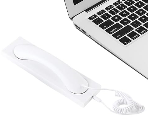 Retro fast telefonheadset - fast telefonmikrofon ersättning med 3,5 mm brusreduceringskontakt | Telefonheadset för arbete, hemmakontor, seniorer