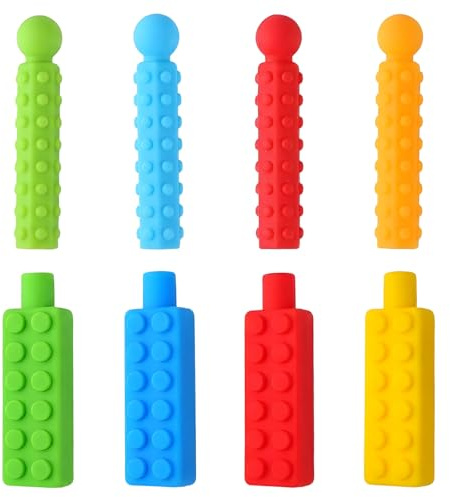 Kaukette, 8er Set Mit Kauspielzeug Und Kauaufsatz Stift, Beisskette, Kauarmband