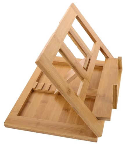 BESPORTBLE Pupitre à Partitions Pliable en Bambou Naturel, Support Portable pour Livre de Musique et Manuels Scolaires, Support Polyvalent pour Lecture Musicale à Domicile, 1 Pièce