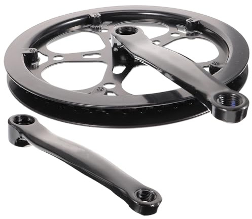 MAGICLULU Juego de Bielas para Bicicleta Sola Velocidad 170 Mm, Plato de 52 Dientes de Hierro Resistente, Rueda de Cadena Simple Negra, Accesorio de Repuesto para Ciclismo de Montaña