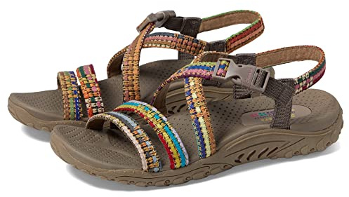 Skechers Sandales 41113 pour femme, Taupe multicolore, 39 EU