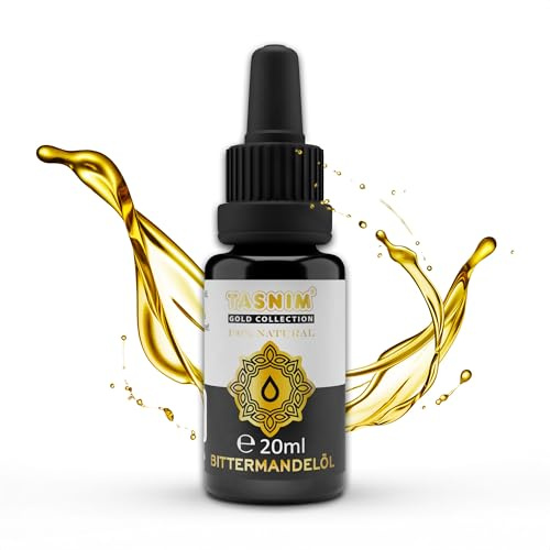 Bitter mandelolja 100 % ren 20 ml perfekt för hud och hårvård för torr hud, kluvna toppar i hårtopparna och som förebyggande av håravfall direkt från tillverkaren Tasnim