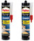 Pattex Montagekleber Power 740g, Baukleber mit starker Anfangshaftung, Kraftkleber für saugende Materialien, Kleber für innen & außen, Vorteilspack 2 Kartuschen mit je 370g, Weiß, 9H PXP37X