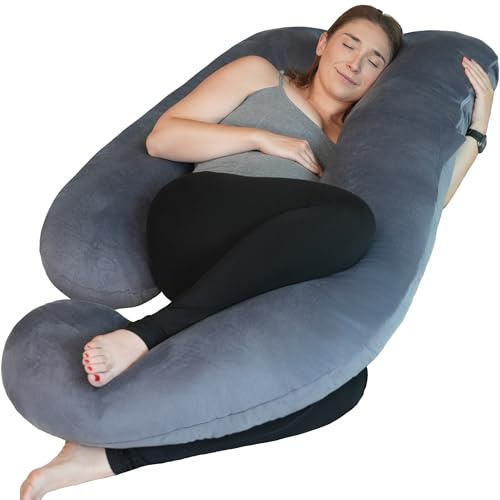PinkFroggie Pregnancy Pillows,U-Shape Maternity Pillow with Velvet Cover