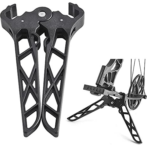ZSHJGJR Bogenständer Bogenschießen Compoundbogen Kick Ständer Halter Rack Falten Portable Compoundbogen Clamp Kick Ständer Halter Bein Rack Halterung für Compound Bogen