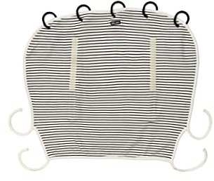 Dooky - Sonnenschutz für Kinderwagen, Buggy & Babyschale - San Marino, Schwarz Weiss Gestreift - Sonnensegel Wetterschutz, und Regenschutz Kinderwagen, Sonnenschirm - Baumwolle - LxBxH = 26x3x18 cm