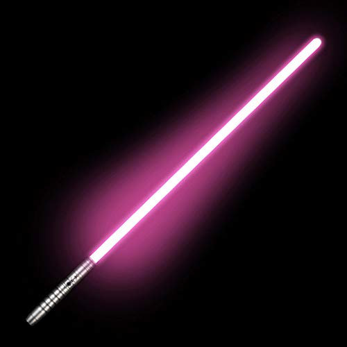 YANYUESHOP Sable de luz, Mango de Aluminio metálico, Sable Force FX con 2 Modos de Sonido y luz (Sensible al Movimiento), Espada Luminosa Recargable por USB (Mango de Color de Pistola, luz Rosa)