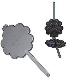 Sellon24 H2940 Gaufrier en fonte en forme de cœur 275 mm pour barbecue, feu de camp