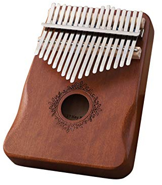 17 Keys Kalimba Thumb Piano, Ergonomic Portable Finger Piano, Retro Style Mbira Finger Piano with Study Instruction and Tune Hammer, Gifts for Music Beginners Lovers Players
