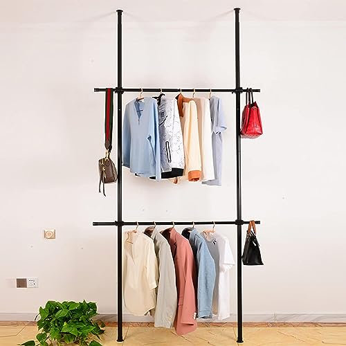 Begehbarer Kleiderschrank System Kleiderstangen System Teleskop Garderoben System Kleiderbügel zum Aufhängen DIY Kleiderbügel Offener kleiderschrank, ohne Bohren,B