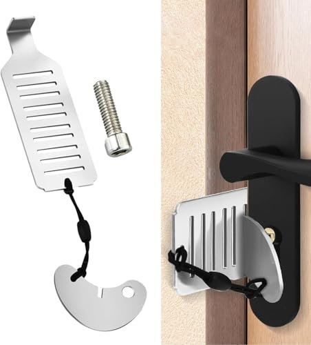 Butée de porte, serrure de porte portable pour voyage, serrure de porte de sécurité robuste, serrure de sécurité et d'intimité supplémentaire, serrure de porte de sécurité antivol, serrure de porte
