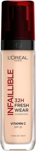L'Oréal Paris Liquid Foundation, Full Coverage, Lasting Wear, With Vitamin C and SPF 25, Infallible 32H Fresh Wear, 20 Neutral (Pack of 5)