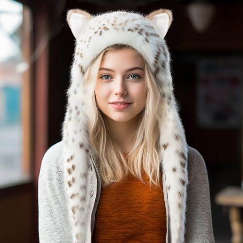 Pinkgarden Plüsch Neuheit Tiermütze, Kunstpelz-Kapuze Winterwärmer Mütze und stilvolle volle Tiermütze
