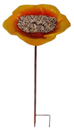 Bienenbewässerungsblume – Eisenbienenen-Trinkstation | Schmetterlings- -Bad-Futterspender | Bienenfutterspender | Bienenbecher für Garten | Badefutterstation mit Metallpfahl für Biene