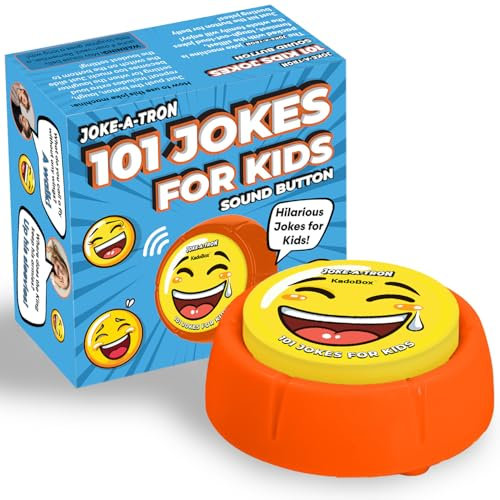 KadoBox - Funny 101 Jokes for Kids Electronic Sound Button - 101 One Liner Audio Kids Jokes - Gifts for Kids - Stocking Fillers for Boys and Birthday Gifts for Girls