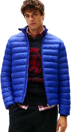 Tommy Hilfiger Uomo Giacca Imbottita Packable Recycled Jacket Relaxed Fit, Blu (Wedge Blue), M