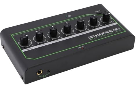 YUEHISY Amplificateur de Casque, Ampli de Volume de Casque Portable 3,5 Mm avec Commandes de Triples de Milieu de Milieu, Sortie Coaxiale Optique