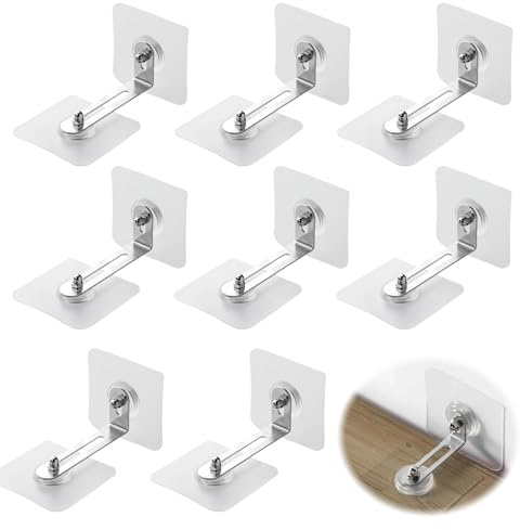 8 Sets Kippsicherung Möbel,Wandbefestigung Ohne Bohren,Befestigung Ohne Bohren,Möbel-Wandanker,Wandbefestigung Schrank,Anti-Tip Halter Für Baby-Proofing & Haustierschutz(Transparent）