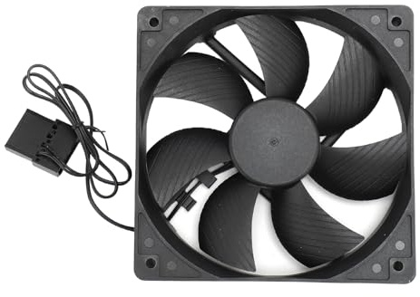 Greensen Ventilador de Enfriamiento, Ventilador para Caja de PC de 120mm 3000RPM con Doble Cojinete de Bolas 12V 2 Pines Alta Presión Estática para Caja de PC Servidor Chasis CPU Equipos