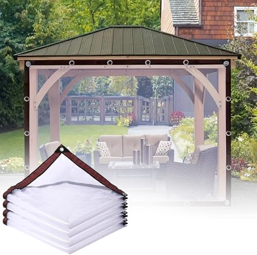 Telo Impermeabile Esterno,Telone Trasparente Occhiellato,Telo Copertura Impermeabile con Occhielli,Telos Copertura Trasparente,Telone Trasparentes per Esterni