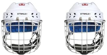 Set di 2 caschi da hockey su ghiaccio per pattinaggio di velocità, per competizione, allenamento, esercizi, S, bianco