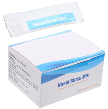 FIXOSHEE Sali per Lavaggio Nasale 40 Confezioni da 2,7 G Sale per Risciacquo Nasale Adatto per Uso Domestico e All'aperto Materiale Sintetico Si Scioglie Rapidamente