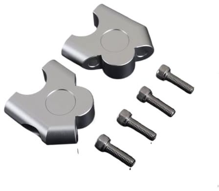 Moto Riser para Loncin para VOGE 500DS 650DS, Soporte Elevador Manillar Motocicleta, Abrazadera Adaptador Alzas Manillar(A Silver 1 Set)