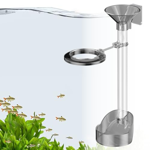 Pawfly Tube nourrissage Acrylique pour crevettes, avec Anneau Flottant & Brosse, Tube Ajustable, Accessoires pour Aquarium à crevettes