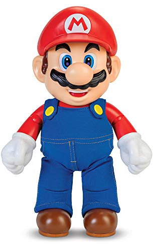 Super Mario It's-A Me, Mario! Collectible Action Figure, Talking Posable Mario Figure, 30+ Phrases and Game Sounds – 12 Inches Tall!