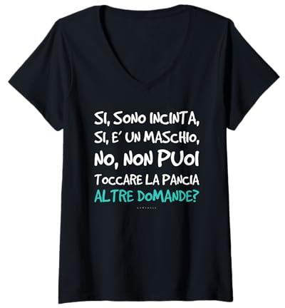 Donna Magliette Divertenti Gravidanza. Frasi Ironiche Futura Mamma Maglietta con Collo a V