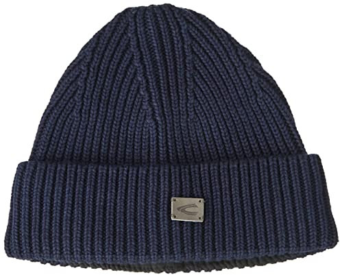 camel active Herren 406490/8m49 Beanie-Mütze, Night Blue, Einheitsgröße