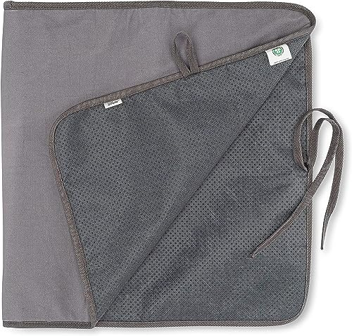 Full Circle Manta de Vapor y Planchado Plegable | Alfombrilla Protectora para Encimera y Mesa | Portátil, Ahorra Espacio | Antideslizante y Resistente al Calor | Algodón Orgánico | Gris