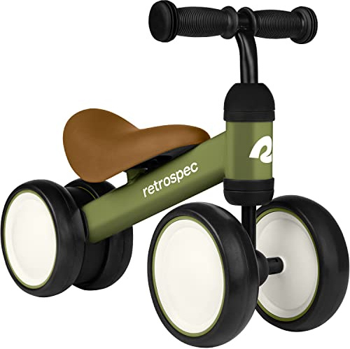 Retrospec Cricket Baby Balance Bike, 4-Wheel Ride-On Toy for Ages 12-24 Months – First Bike & Toddler Bike for 1 Year Old Boys & Girls, First Birthday Gift